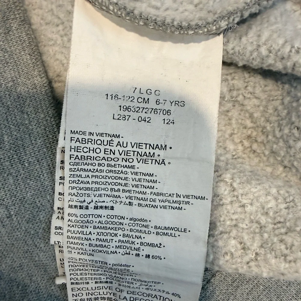 Nike Hoodie (L)‎ Sz 6yrs-7yrs Gray Blue Logo Sweatshirt Long Sleeve Kids
